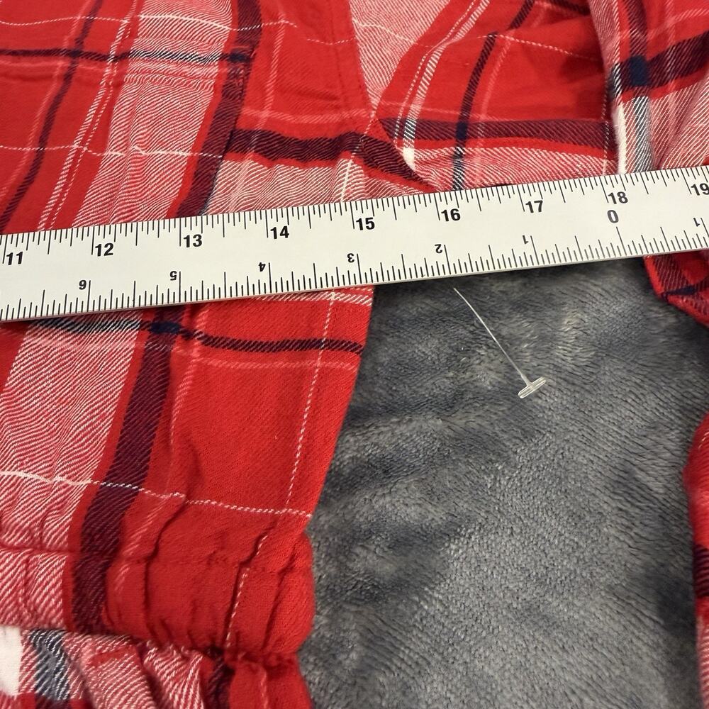 Old Navy Girls Sz XL 14 Plaid Flannel Red Shirt Dress Button-Up W/ Tie Waist - Picture 6 of 10